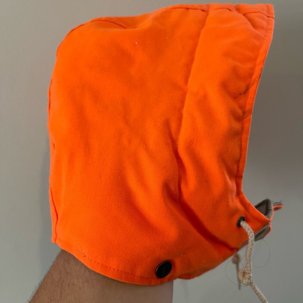 Bright Orange Quilted Hunting Hood
